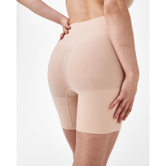 Spanx Power High-Rise Compression Sculpting Shaping Short Soft Nude Tan Cream M - Picture 2 of 13